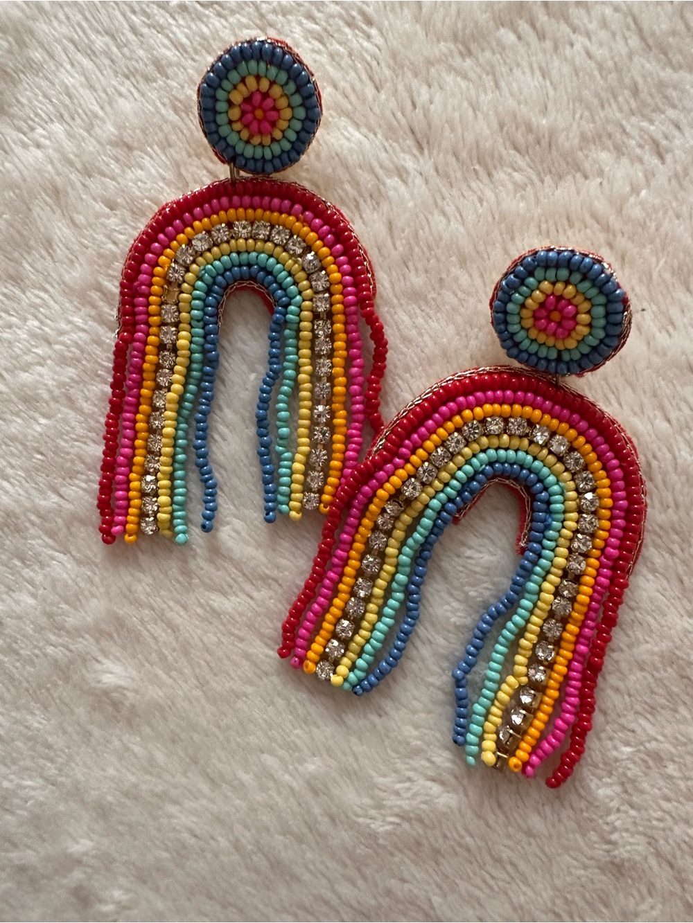 Colorful Beaded Rainbow Earrings